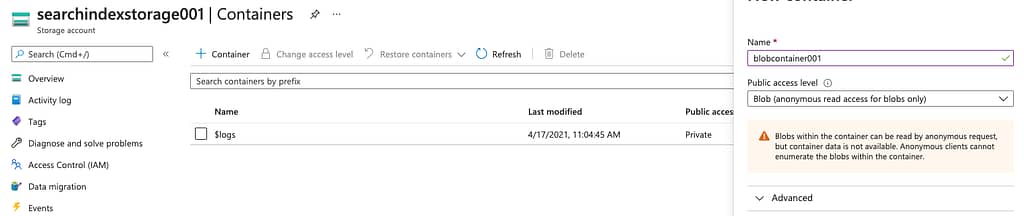 Implementing Fuzzy Search Using Azure Cognitive Search - containers